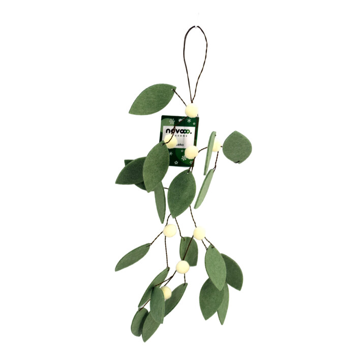 NOVOOO Seasons Hängedeko Filzblätter auf Ast 40 cm