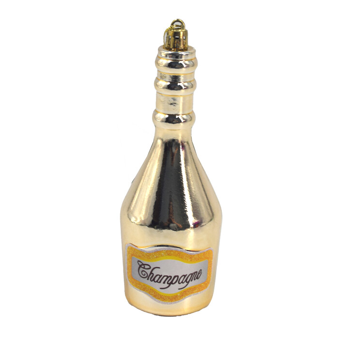 NOVOOO Seasons Christbaumdeko Champagner Flasche gold