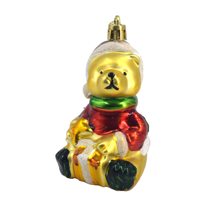 NOVOOO Seasons Christbaumdeko Teddybär gold