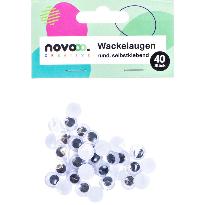 NOVOOO Creative Wackelaugen rund 40 Stück