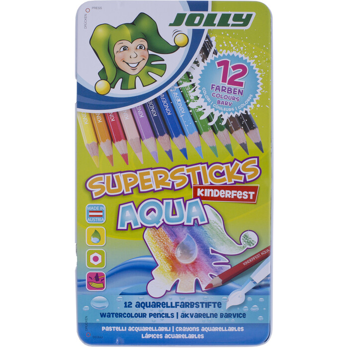 JOLLY Buntstift Supersticks Aqua im Metalletui 12 Stück