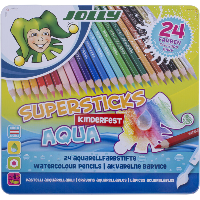 JOLLY Buntstift Supersticks Aqua im Metalletui 24 Stück