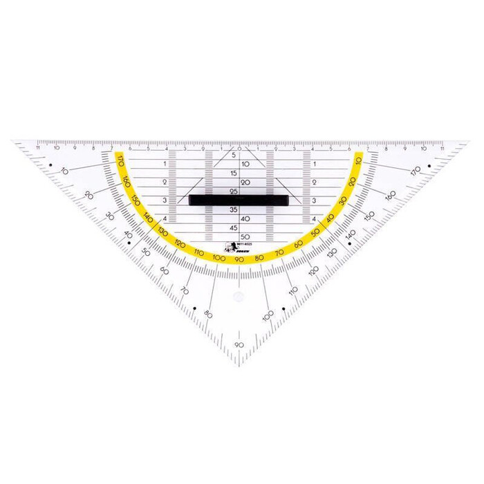 JOLLY Geometrie-Dreieck 25 cm mit Griff transparent