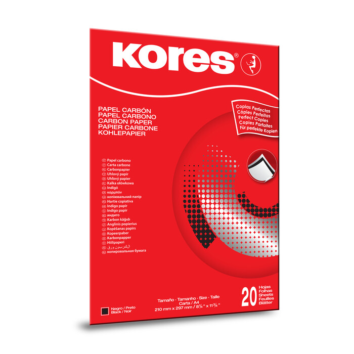 KORES Kohlepapier 20 Blatt schwarz