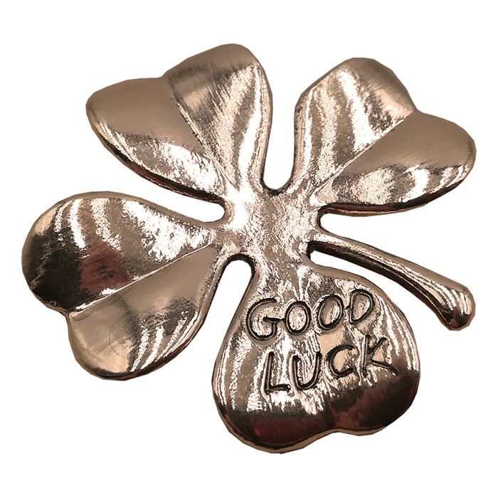 Kleeblatt Good Luck aus Metall gold