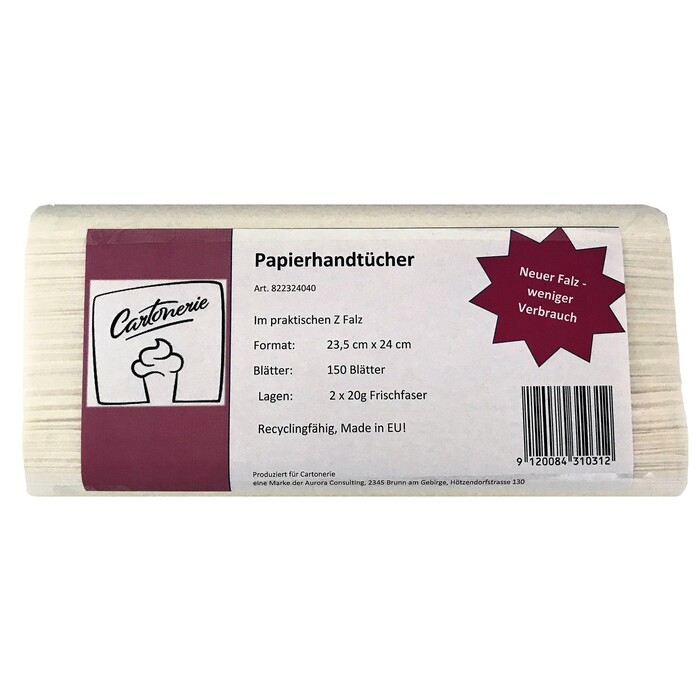 Papierhandtuch 23,5 x 24 cm 2-lagig weiß