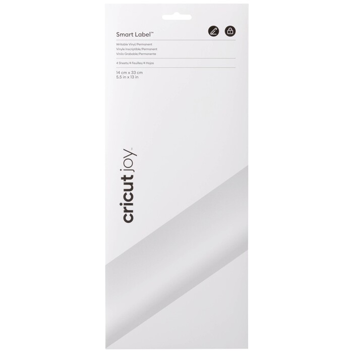 CRICUT Joy beschreibbares Smart Vinyl 14 x 33 cm permanent-haftend 4 Blatt weiß