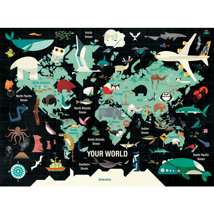 Mudpuppy: Your World 1000 Piece Family Puzzle - Brettspiel