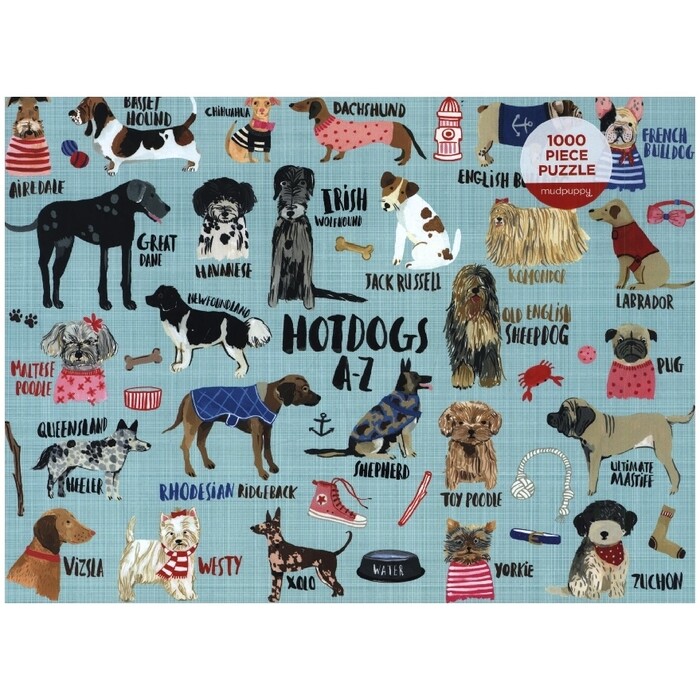 Mudpuppy: Hot Dogs A-Z 1000 Piece Puzzle - Brettspiel