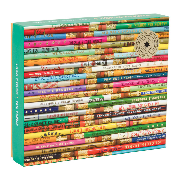 Phat Dog Vintage Pencils 1000 Piece Foil Stamped Puzzle - Brettspiel