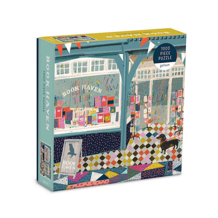 Galison: Book Haven 1000 Piece Puzzle In Square Box - Brettspiel