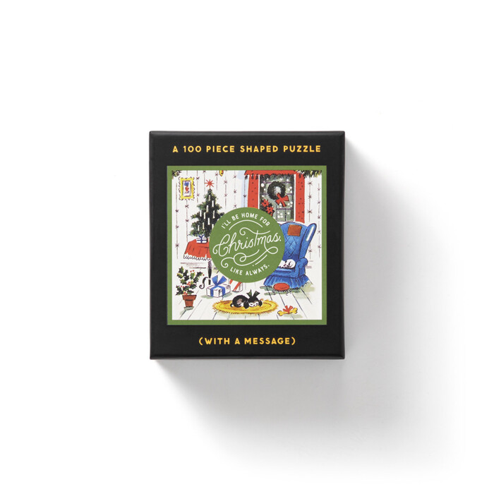 Galison: Home For Christmas 100 Piece Mini Shaped Puzzle - Brettspiel