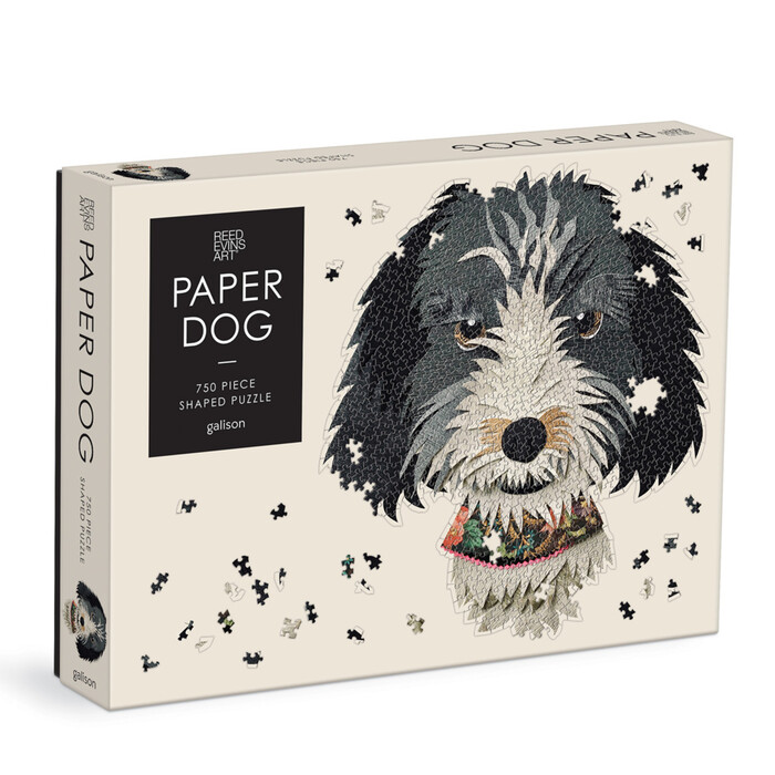 Galison: Paper Dogs 750 Piece Shaped Puzzle - Brettspiel