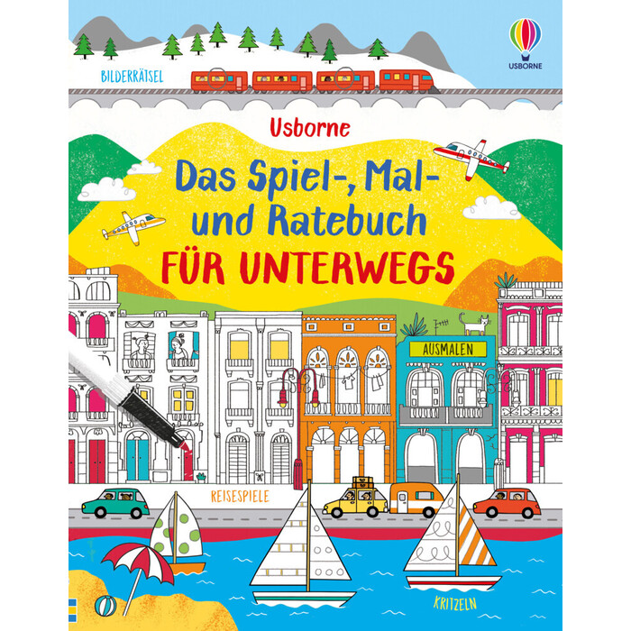 Das Spiel-, Mal- und Ratebuch für unterwegs - Taschenbuch