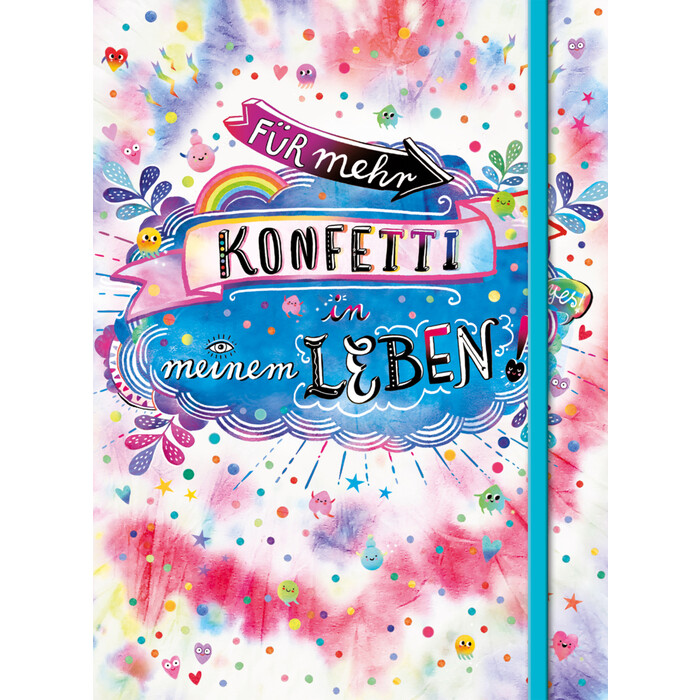 Emma Flint: Für mehr Konfetti in meinem Leben! (Notizbuch No. 1 Emma Flint). DIN A5 punktkariert mit farbiger Einstecktasche, Lesebändchen und...