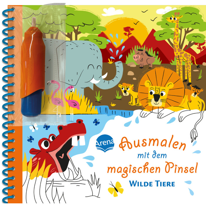 Ausmalen mit dem magischen Pinsel. Wilde Tiere - Taschenbuch