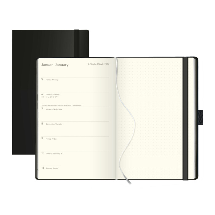 KORSCH Kalender Times Big 18 Balaton 2026 13 x 21 cm 208 Seiten schwarz