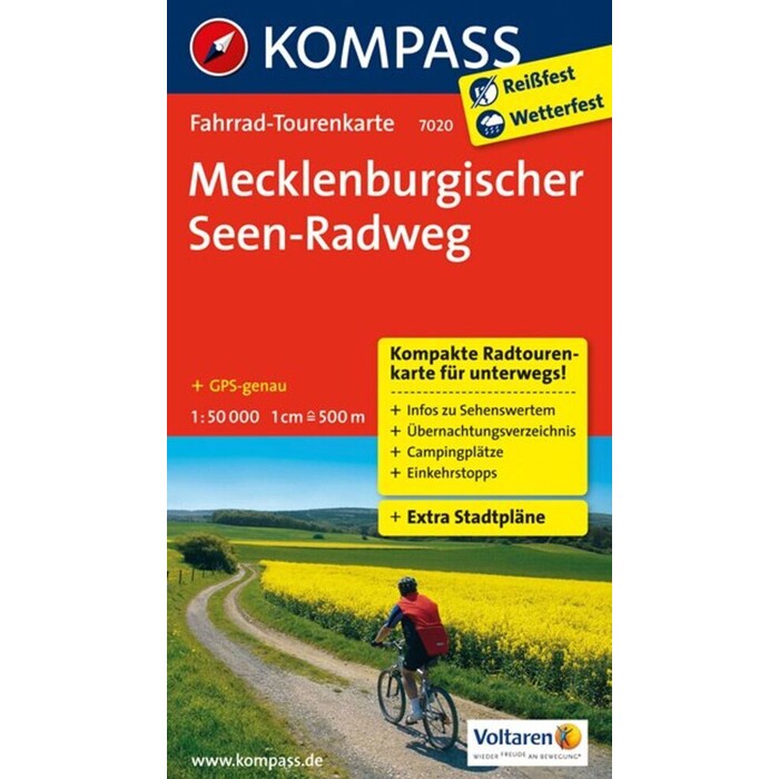 KOMPASS Fahrrad-Tourenkarte Mecklenburgischer Seen-Radweg 1:50.000