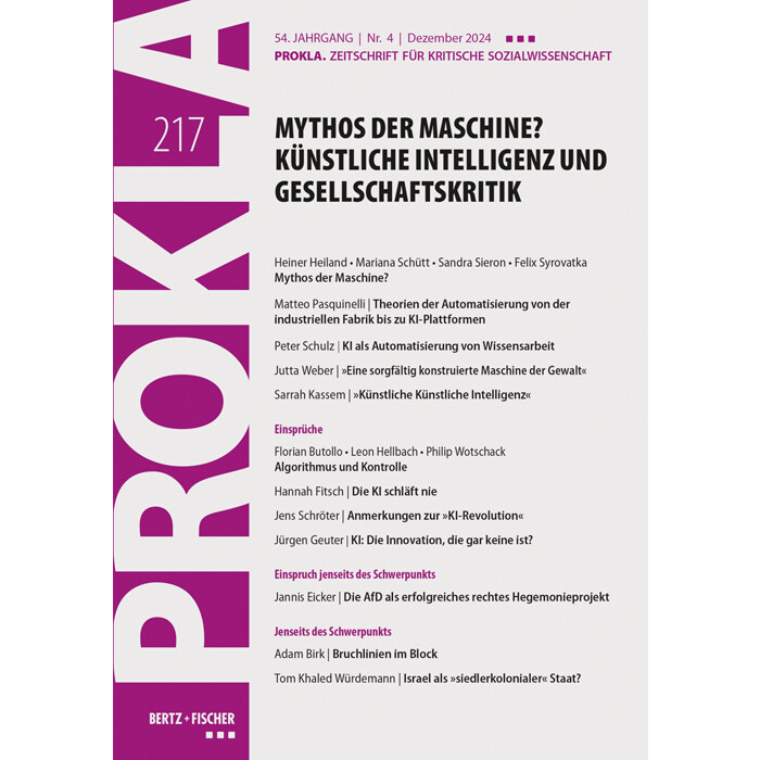 Prokla 217: Mythos der Maschine? Künstliche Intelligenz und Gesellschaftskritik - Taschenbuch