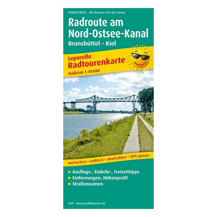 PublicPress Leporello Radtourenkarte Radroute am Nord-Ostsee-Kanal