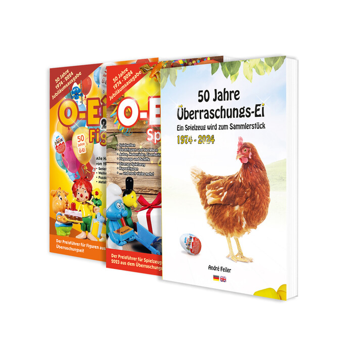 André Feiler: Das O-Ei-A 2er Bundle 2024/25 - Die Jubiläumsausgabe! - O-Ei-A Figuren und O-Ei-A Spielzeug sowie das Buch 50 Jahre Überraschungs-Ei,...