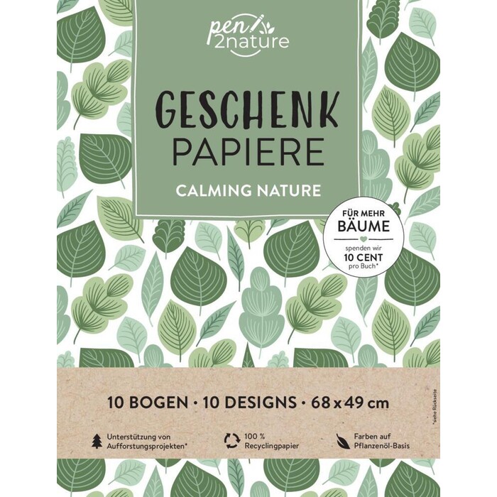 Geschenkpapier-Buch Calming Nature | 100% Recyclingpapier - Taschenbuch