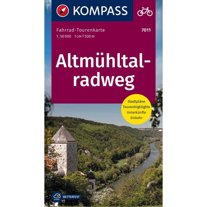 KOMPASS Fahrrad-Tourenkarte Altmühltalradweg 1:50.000