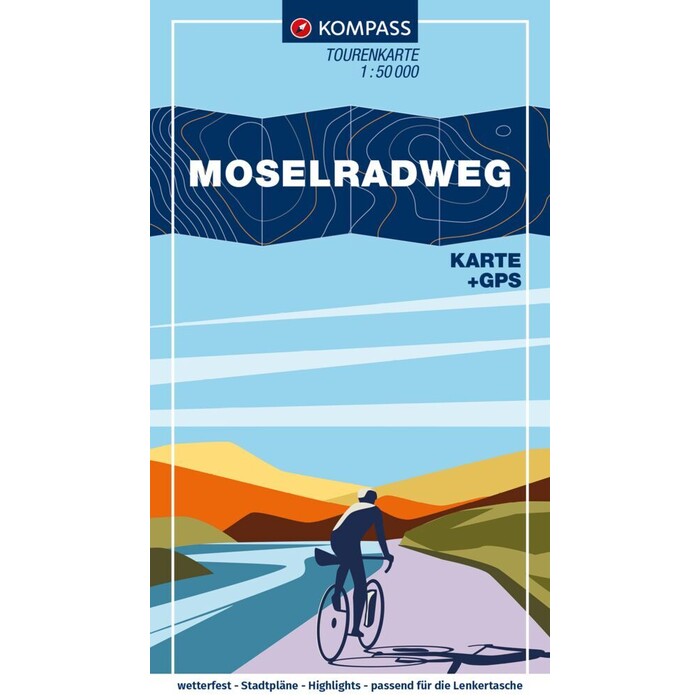 KOMPASS Fahrrad-Tourenkarte Moselradweg von Schengen nach Koblenz 1:50.000