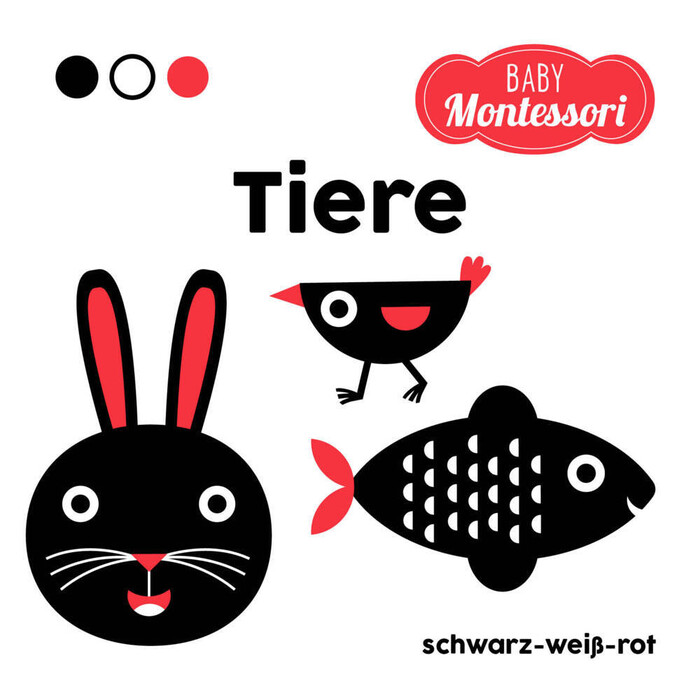 Tiere schwarz-weiß-rot (Baby Montessori) - gebunden